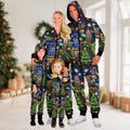 Christmas Bright Neon Lighting Jumpsuit, Snowman Matching Onesie, Xmas Light Family Pajamas product logo