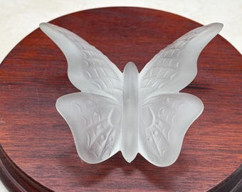 1970's Fenton Butterfly Frosted Glass Paperweight Limited Run 1975-1979