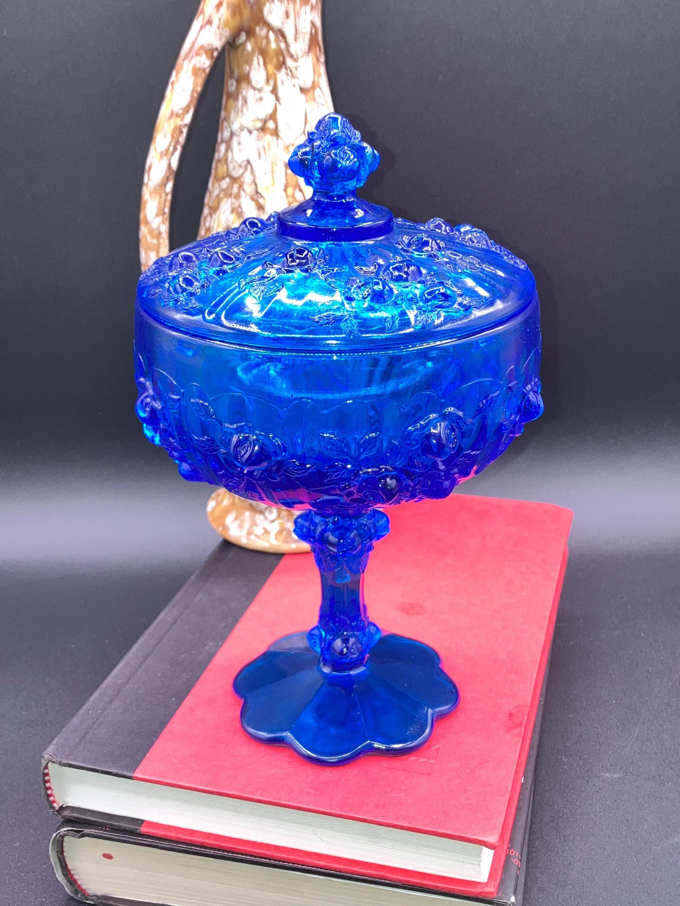 Fenton Blue Candy Dish S - Etsy