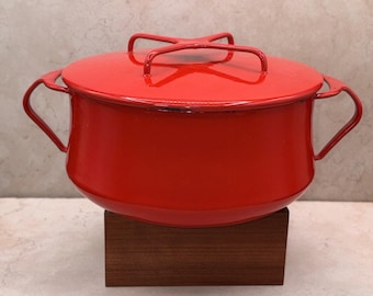 Vintage Dansk Kobenstyle Yellow Enamelware 2 Qt Pot: Mid-century