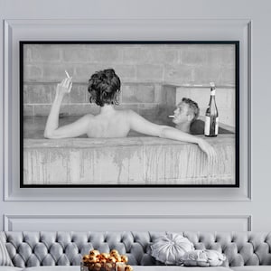 Arte decorativo de pared de Steve McQueen con su esposa, póster de Steve McQueen, lienzo enrollado de McQueen, decoración del hogar enmarcada, lista para colgar