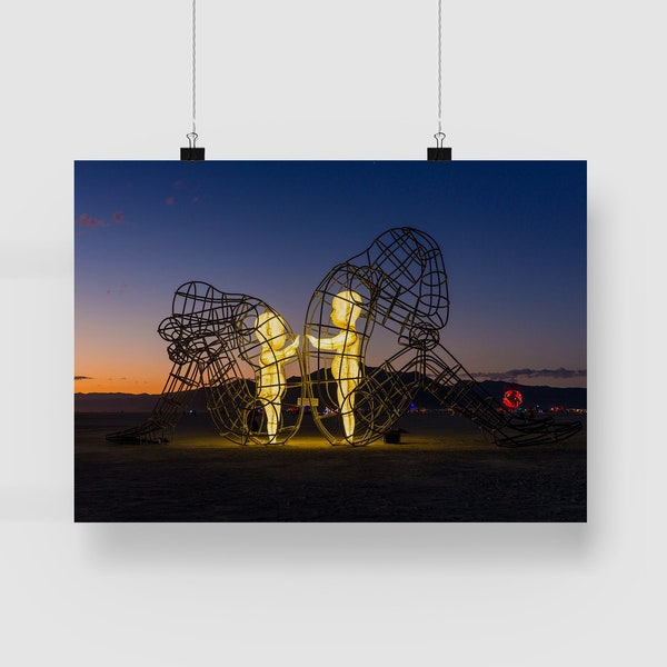 Two People Turning Their Backs On Each Other At Burning Man Canvas Wall Art, Alexander Milov Love Wall Art, Valentine's Day, Ready to Hang