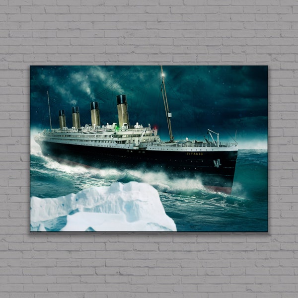 Art du Titanic, toile ou affiche du Titanic, art mural affiche de film célèbre, art encadré, toile extra large, objets d'art du Titanic, prêt à accrocher