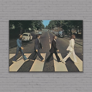 The Beatles Abtei Straße Leinwand, berühmtes Plakat der Wand, Kunstdruck. Gerahmte Kunst, fertig zum Aufhängen.