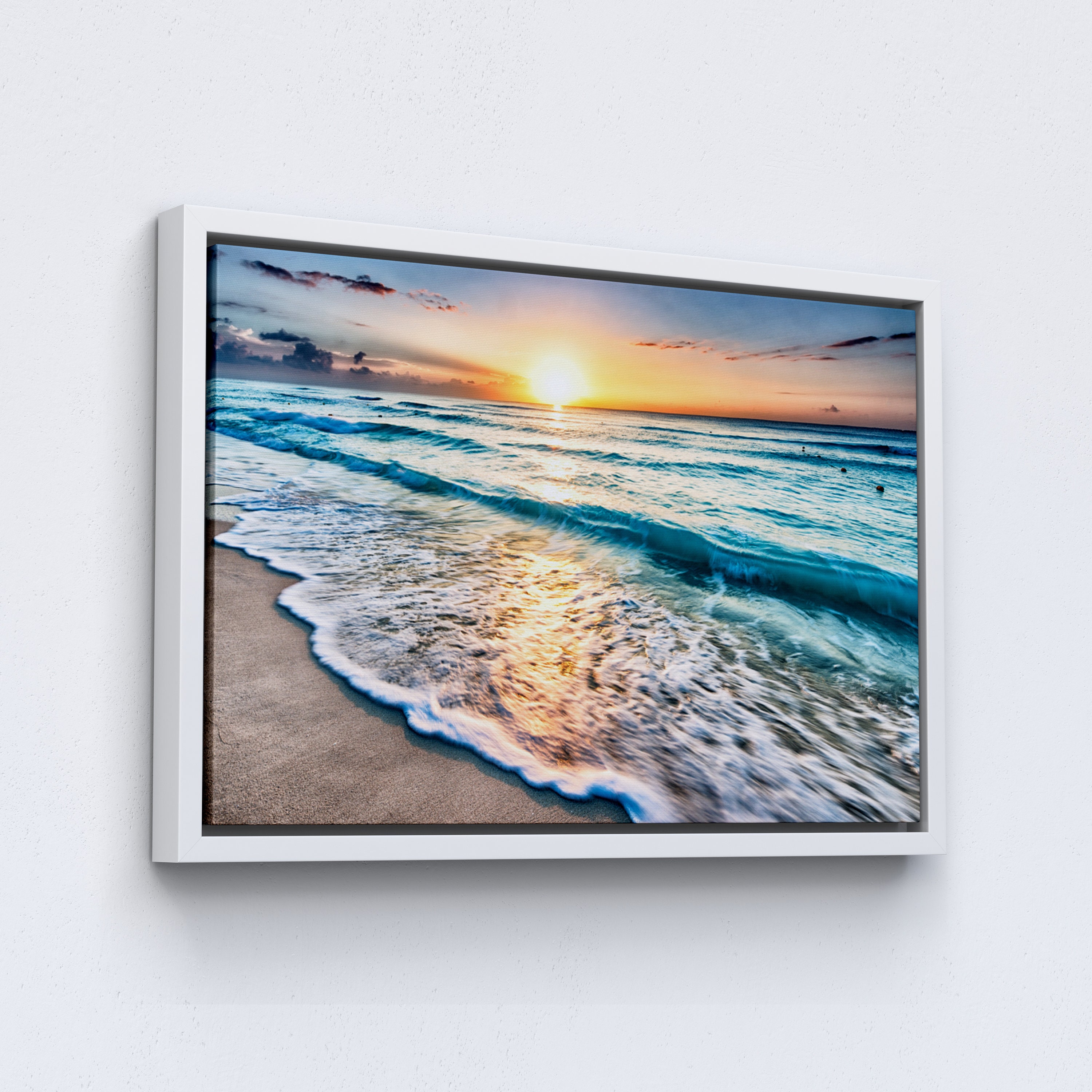 Sea Beach Ocean White Sand Canvas Wall Art, Beach Canvas Wall Decor ...