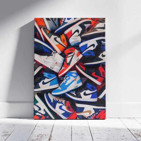 Air Jordan Sneaker Canvas, Nike Air  Shoes Wall Art, Air Jordan Shoes Wall Decor, Air Jordan Poster, Father's Day Gift, Halloween Gift.