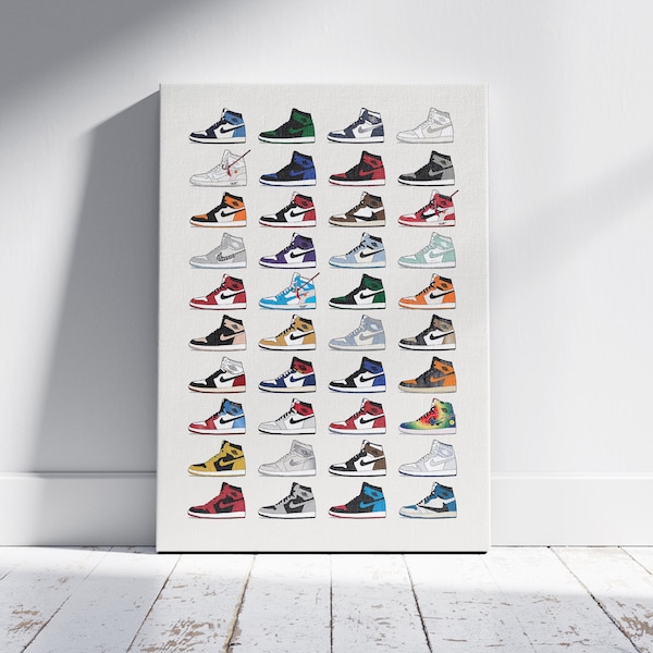 Michael Jordan Shoes Wall Decor Etsy