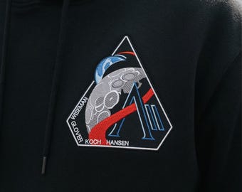 Parche bordado del lanzamiento del cohete Artemis II 2026, parche de la futura misión lunar, emblema de exploración espacial, parche de regalo científico.