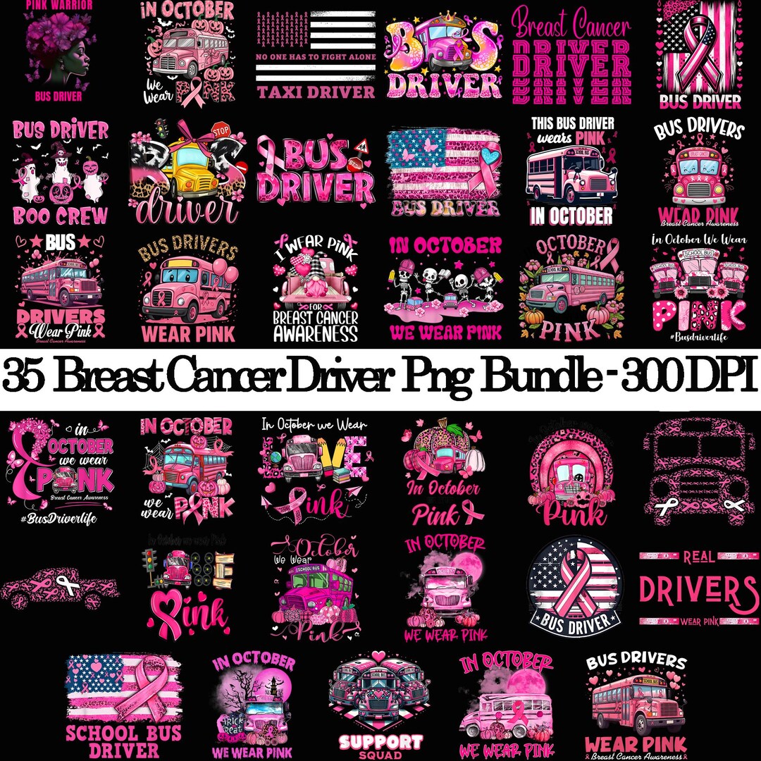 35+ Breast Cancer Awareness Bus Drivers PNG , We Wear Pink Bus Drivers ...