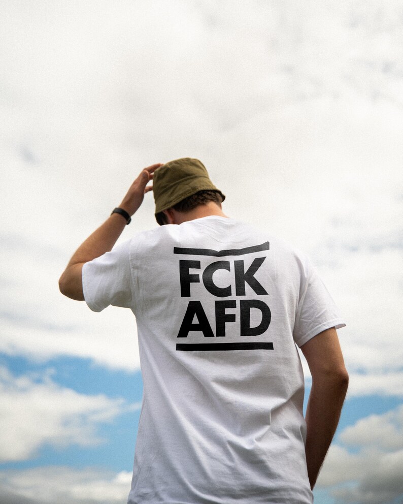 FCK AFD Shirt – Personalized Protest T-Shirt | Double-Sided Print | Rainbow | Against the Right | Antifa | LGBTQ+ Statement Shirt | 161 image 7