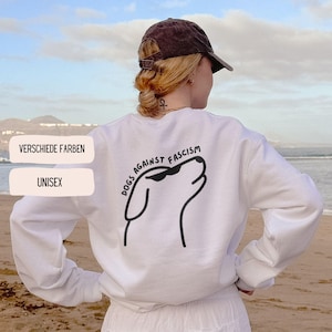 Pulôver Cães Contra o Fascismo – Suéter Antifascista com Atitude | Pulôver com Declaração da FCK NZS, Streetwear de Esquerda para Ativistas
