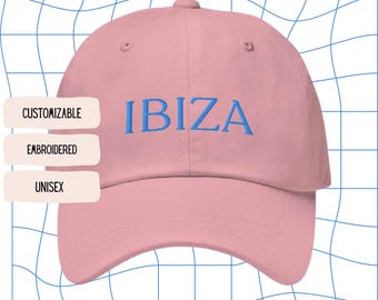 Ibiza Dad Cap – Embroidered Summer Cap – Aesthetic Party Hat – Balearic Islands Baseball Cap – Clubbing Holiday Cap – Gift for Festival Lovers