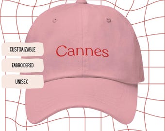 Cannes Dad Cap – Embroidered Baseball Cap – Aesthetic Summer Cap – French Riviera – Vintage Cap – Gift for Travelers – Unisex