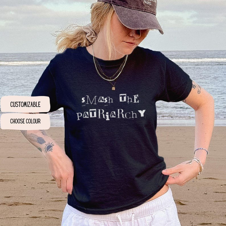 Camiseta feminista "¡Abajo el patriarcado, nena!" | Regalo para el activismo por la igualdad y el empoderamiento femenino | Algodón orgánico vegano imagen 1
