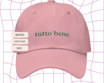 TUTTO BENE Cap – Lässige Stickerei für Italien-Liebe, Dolce Vita & Großstadt-Style – Perfekt für Sommer, Alltag und Reisen