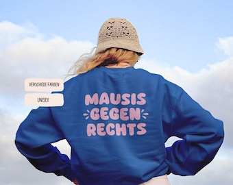 Mausis gegen Rechts Sweater | Statement Sweater | Anti-fascist & cozy | Feminist streetwear FCK NZS shirt | Fck AfD shirt | Antifa