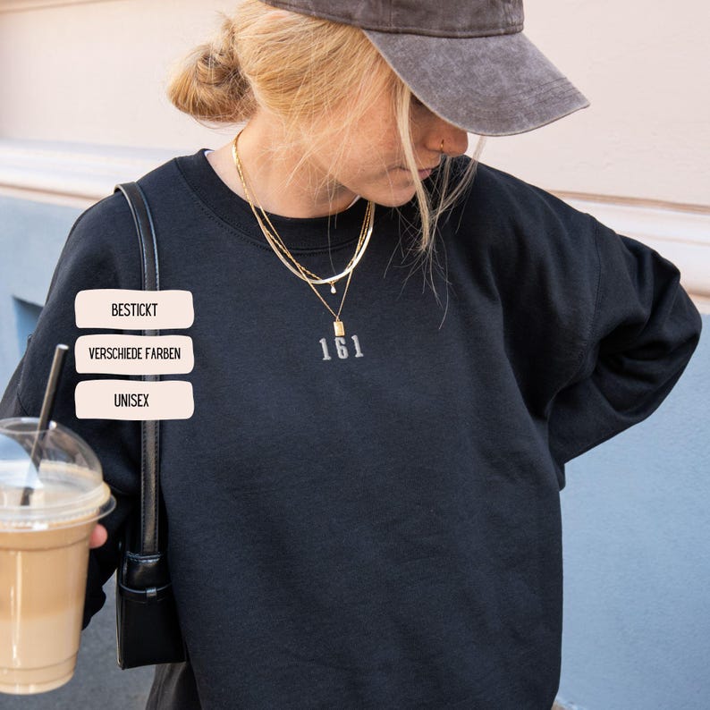 161 Embroidered Antifa Sweater | Left-wing statement sweater against fascism & for solidarity | Political streetwear unisex for antifascists image 1