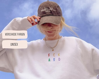 FCK AFD Pullover – Statement Sweater against the far-right | Antifa Streetwear | Rainbow Design | Protest Fashion | Unisex | FCK Nzs | 161