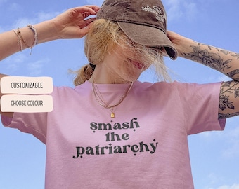 Smash the Patriarchy Baby T Feminist Statement Shirt | Female Empowerment Equality Activism Gift | Organic Cotton Vegan