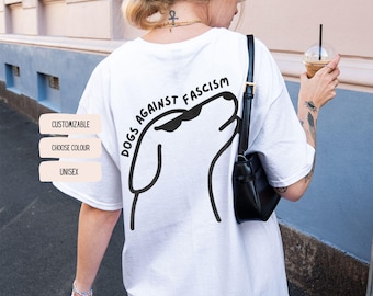 Koszulka „Psy przeciwko faszyzmowi” | Koszulka z psem antyfaszystowskim | Lewicowy streetwear przeciwko prawicy | Koszulka FCK NZS | Aktywizm odzieżowy antyfaszystowski