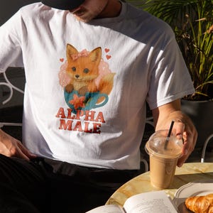Alpha Male Shirt | Funny Meme T-Shirt with Animal Print | Ironic Gift for Men & Bros | Funny Cat Tee | Dank Meme T-Shirt | Unisex Top