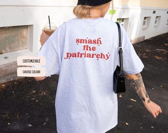 Koszulka „Rozbij patriarchat” | Koszulka z feministycznym przesłaniem | Koszulka „Dziewczyna z równością i siłą” | Prezent dla aktywisty | Unisex, bawełna organiczna, wegańska