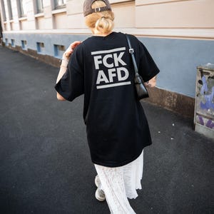 FCK AFD Shirt – Personalized Protest T-Shirt | Double-Sided Print | Rainbow | Against the Right | Antifa | LGBTQ+ Statement Shirt | 161 image 3