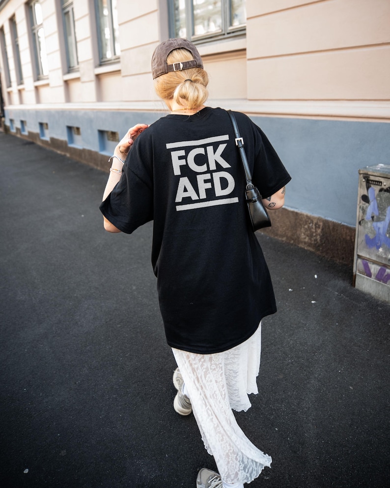 FCK AFD Shirt – Personalized Protest T-Shirt | Double-Sided Print | Rainbow | Against the Right | Antifa | LGBTQ+ Statement Shirt | 161 image 3