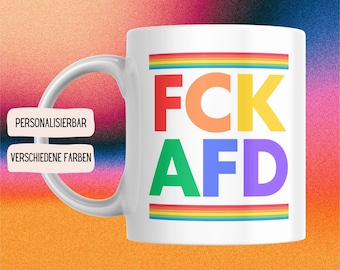 FCK AFD Mug | Antifa Coffee Mug with Statement | Fuck Nazis Mug | Political Mug Against the Right | Unisex Coffee Cup Gift