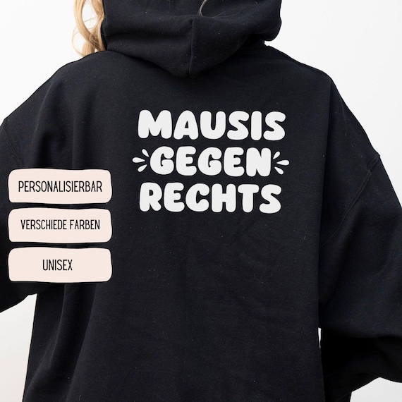 Mausis gegen Rechts Hoodie | Statement Kapuzenpullover Antifa Feminist Mode | FCK AFD NZS Pullover | Gegen Rechte Politik | TikTok Trend