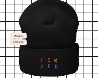 FCK AFD Broderad mössa | Anti-AfD-keps | Politiskt uttalande | Antifascism | Unisex vintermössa | Protestgåva