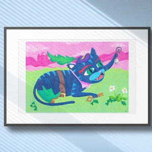 Póster de "El Gato con Botas", formato A4 - reproducción limitada, numerada y firmada