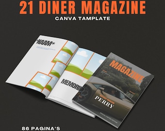 REVISTA DE CUMPLEAÑOS PARA NIÑOS, Plantilla Canva Personalizable, Cena de 21, Revista de Cumpleaños, Plantilla Canva