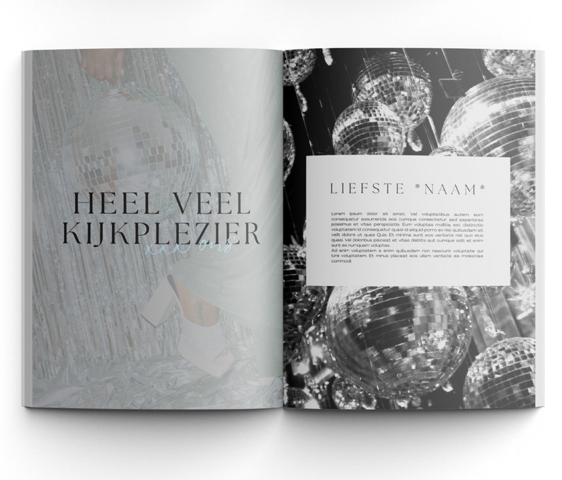 Aanpasbaare Canva tamplate, 21 Diner Magazine, Verjaardagstijdschrift, Canva-sjabloon, Aesthetic, voor je bestie, vriendinnen, zus, vriendin afbeelding 4