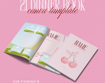 Plantilla de Canva personalizable, libro de cenas de 21 años, libro de cumpleaños, plantilla de Canva, estética, para tu mejor amiga, novia, hermana, amiga