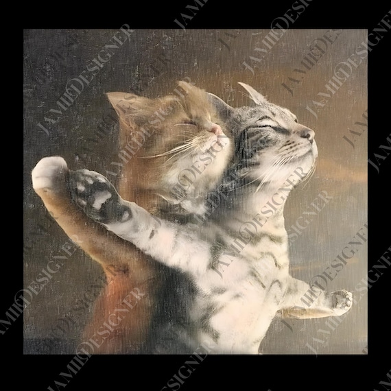 Vintage Wacky Cat png, Funny Cat Couple png, Cute Cat Digital, Meme Cat png, 90s Style png, Cat Lover Gift, Gen Z png, Stupid Gift