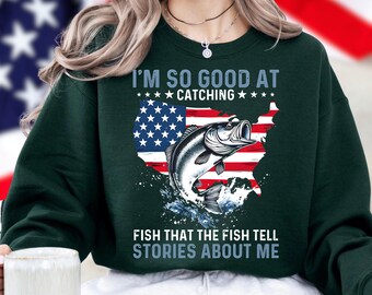 Good At Catching Fish Bass PNG, USA Flag Fishing Sublimation Digital Download