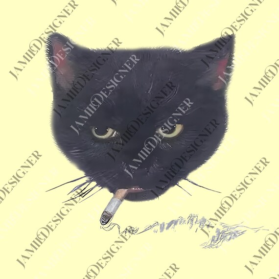 Funny Smoking Cat Meme png, Cigarette Gen Z Joke png, Stupid Brainrot Gift  png, Unisex png, Cat Lover Graphic png