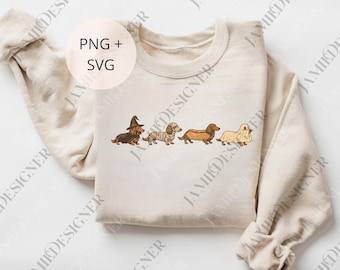 ハロウィン ダックスフント png、レトロ ダックスフント デジタル ダウンロード、ダックスフントの飼い主へのギフト png、ハロウィン ドッグ svg、ダックスフント png