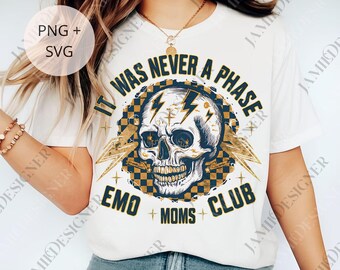 Nunca fue una fase png, Club de mamás emo svg, Mamá esqueleto png, Emo mayor, Regalos para el día de la madre, Mamá emo png, Maternidad png