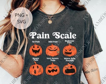 Halloween Pain Scale Pumpkin png, Halloween Nurse Digital File, Fall Pumpkin Nurse png, RN png, Pediatric Nicu Nurse Digital Download