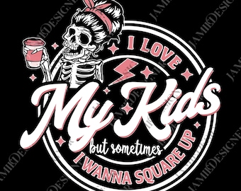 Amo a mis hijos, pero a veces quiero hablar con mamá (png), gráfico divertido de mamá (png), regalo para mamá, diario vintage para mujeres, regalo para maestra