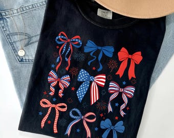 Patriotic Bows PNG, American Flag Sublimation Digital Download