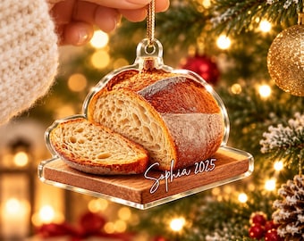 Design Acrylic Christmas Ornament, Bread Home Decor Tree Ornament, Baker Gift, Housewarming Keepsake 2026