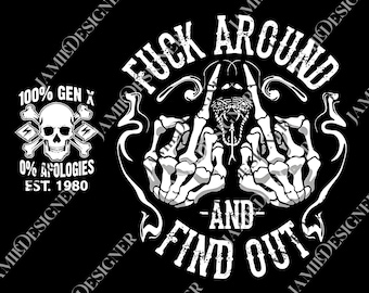 Nueva versión personalizada de FAFO Gen X, PNG, Gen X criado con agua y negligencia, PNG de inspiración vintage