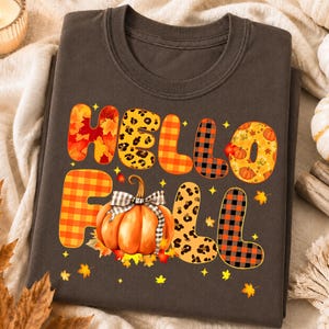 Hola otoño, hojas de otoño, calabaza PNG, diseño de sublimación de otoño, descarga instantánea.