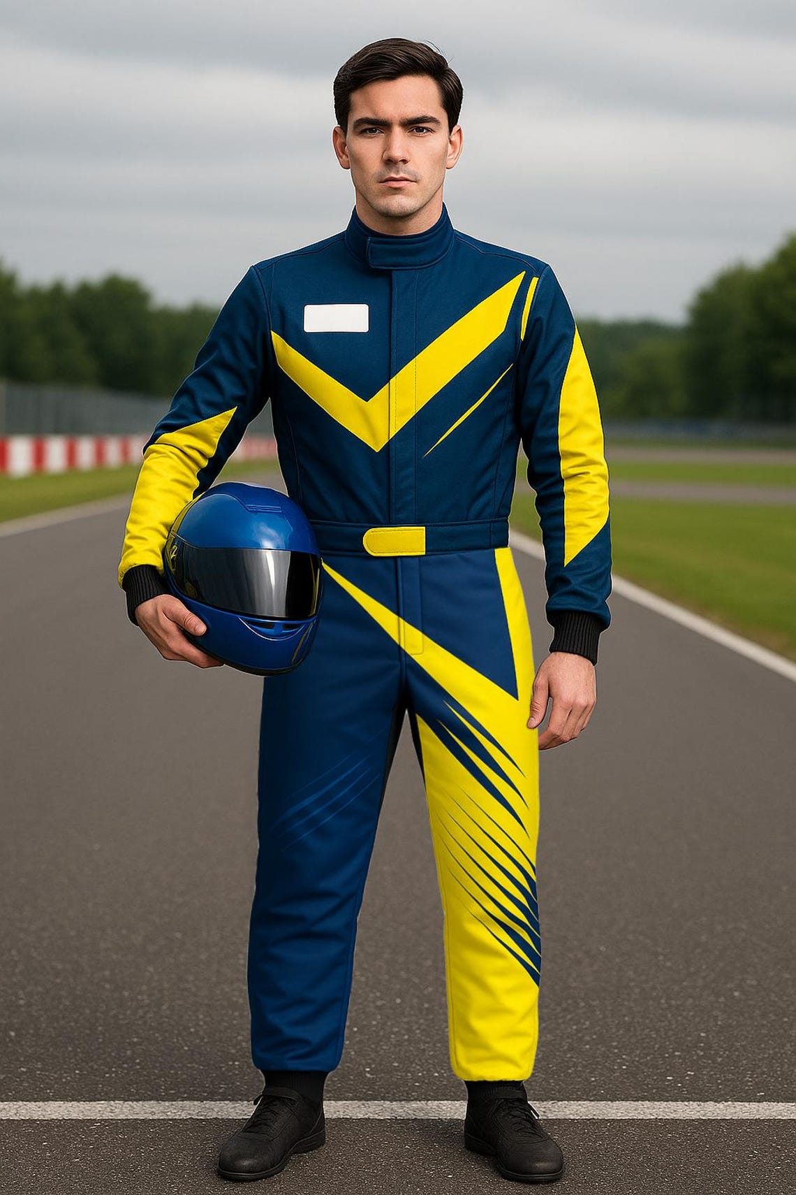 Custom Go Kart Racing Suit – Blue Yellow Racewear | Personalised ...