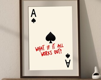 Ace of Spades Print: Retro Playing Card Art (Digital Download)