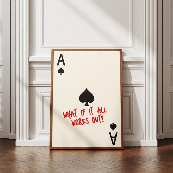 Ace of Spades Digital Wall Art Print | Playing Card Illustration for Gamers