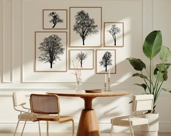 Vintage Tree Sketch Prints Set: Botanical Forest Art (Digital Download)